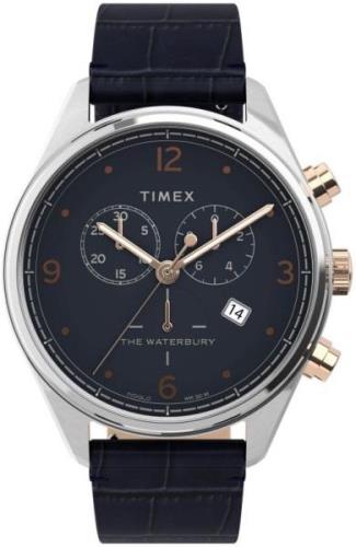 Timex Herreklokke TW2U04600 Blå/Lær Ø42 mm