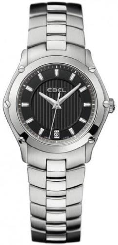 Ebel Dameklokke 1216014 Classic Sport Sort/Stål Ø27 mm