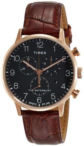 Timex Herreklokke TW2R71600 Sort/Lær Ø40 mm