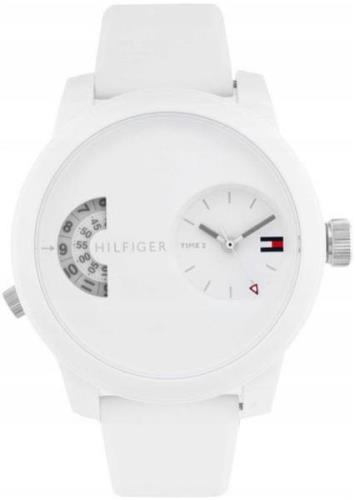 Tommy Hilfiger Herreklokke 1791558 Hvit/Gummi Ø40 mm