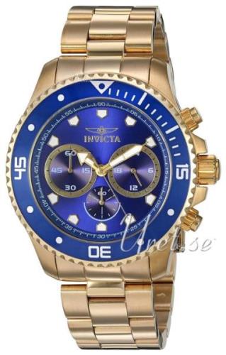 Invicta Herreklokke 21789 Pro Diver Blå/Gulltonet stål Ø45 mm