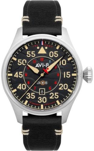 AVI-8 Herreklokke AV-4097-03 Hawker Hurricane Sort/Lær Ø46 mm