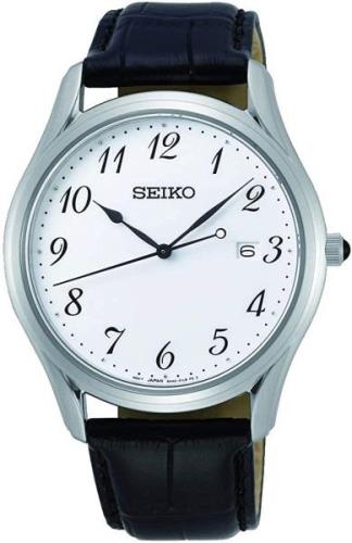 Seiko Herreklokke SUR303P1 Hvit/Lær Ø39 mm