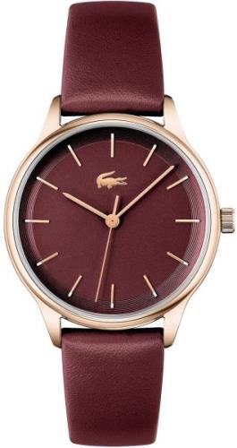 Lacoste Dameklokke 2021256 Club Rød/Lær Ø34 mm