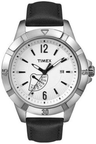 Timex T2N510 Hvit/Lær Ø37 mm
