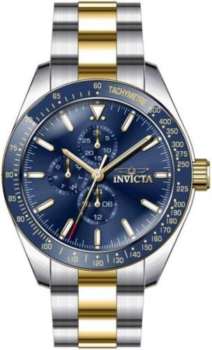 Invicta Herreklokke 39076 Aviator Blå/Gulltonet stål Ø45 mm