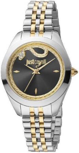 Just Cavalli Dameklokke JC1L210M0305 Finezza Sort/Gulltonet stål