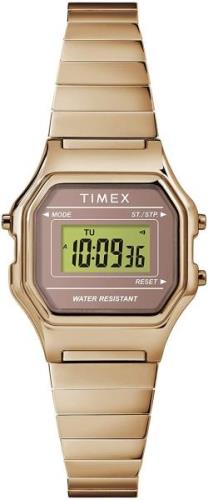 Timex Dameklokke TW2T48100 LCD/Rose-gulltonet stål