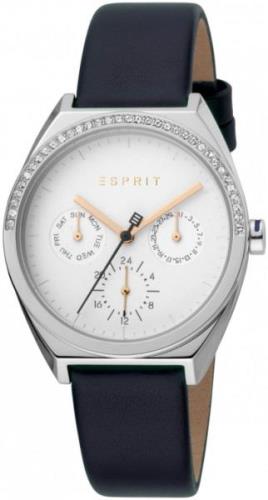 Esprit Dameklokke ES1L099L0025 Hvit/Lær Ø34 mm