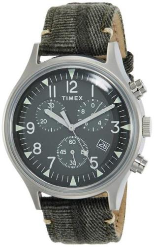 Timex Herreklokke TW2R68600 Grønn/Lær Ø42 mm