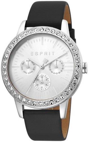 Esprit Dameklokke ES1L138L0015 Sølvfarget/Lær Ø40 mm