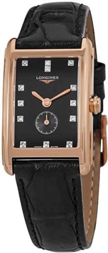 Longines Dameklokke L5.255.8.57.0 Dolcevita Sort/Lær