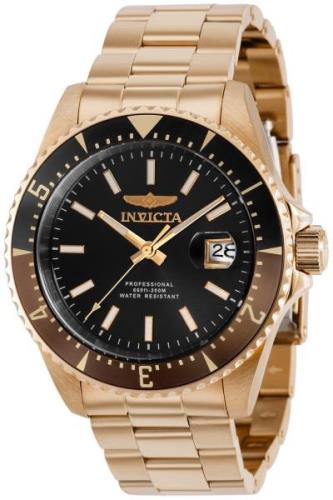 Invicta Herreklokke 36796 Pro Diver Sort/Rose-gulltonet stål Ø44 mm