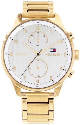 Tommy Hilfiger Herreklokke 1791576 Chase Sølvfarget/Gulltonet stål