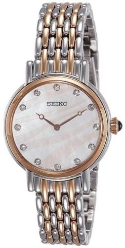 Seiko Dameklokke SFQ806P1 Dress Ladies Sølvfarget/Rose-gulltonet