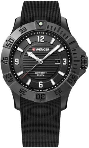 Wenger Herreklokke 01.0641.134 Sort/Gummi Ø43 mm