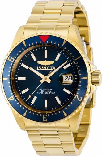 Invicta Herreklokke 36790 Pro Diver Blå/Gulltonet stål Ø44 mm