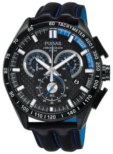 Pulsar Herreklokke PX7009X1 Sport Sort/Lær Ø44 mm