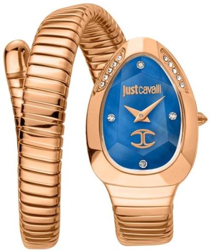 Just Cavalli Dameklokke JC1L229M0055 Signature Blå/Rose-gulltonet