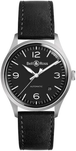 Bell & Ross BR-V1-92-BLACK-STEEL Vintage Sort/Lær Ø38.5 mm
