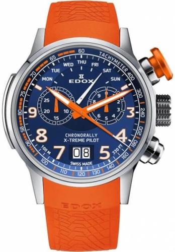 Edox Herreklokke 38001-TINOCAO-BUO3 Chronorally Blå/Gummi Ø48 mm