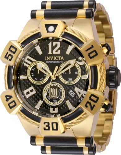 Invicta Herreklokke 40427 Jason Taylor Sort/Gulltonet stål Ø52 mm