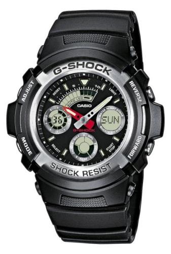 Casio Herreklokke AW-590-1AER G-Shock Sort/Resinplast Ø46.4 mm
