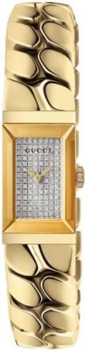 Gucci Dameklokke YA147512 G-Frame Diamantsmykket/18 karat gult gull