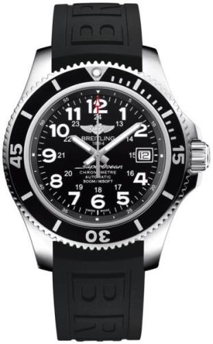 Breitling Herreklokke A17365C91B1S2 Superocean Ii 42 Sort/Gummi Ø42