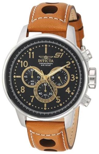 Invicta Herreklokke 23597 S1 Sort/Lær Ø47 mm