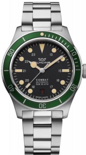 Glycine GL0404 Combat Sub Sort/Stål Ø39 mm