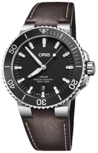 Oris Herreklokke 01 733 7730 4154-07 5 24 10EB Diving Sort/Lær