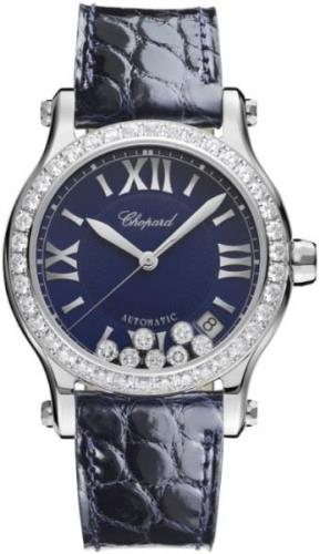 Chopard Dameklokke 278559-3006 Happy Sport Blå/Lær Ø36 mm