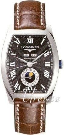 Longines Herreklokke L2.671.4.58.9 Evidenza Sort/Lær 39x33 mm