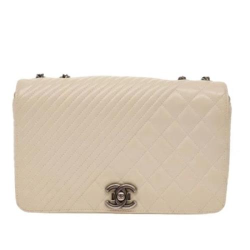 Beige Lær Chanel Clutch