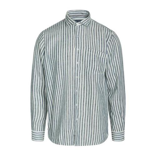 Blå Signal Greg Line Skjorte Stripe Stormy Blue Skjorte