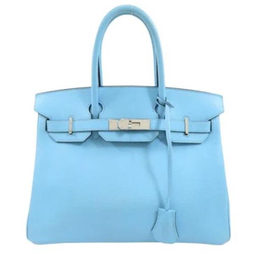 Pre-owned Hermès Birkin i blått skinn