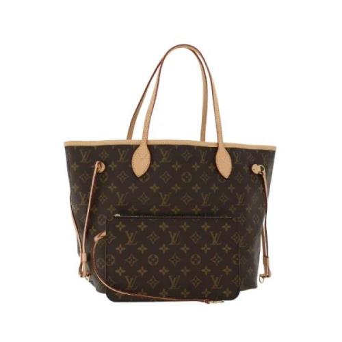 Pre-owned Brunt lerret Louis Vuitton Neverfull