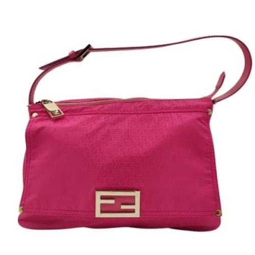 Pre-owned Rosa lerret Fendi baguette mamma