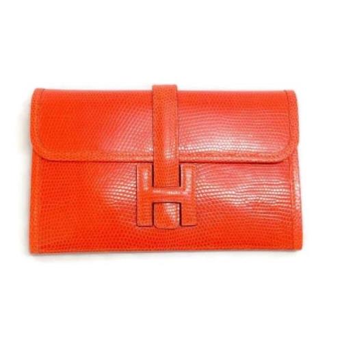 Pre-owned Oransje Hermès veske i skinn