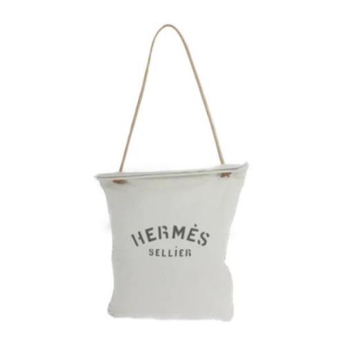 Pre-owned Hermès tote i hvit bomull