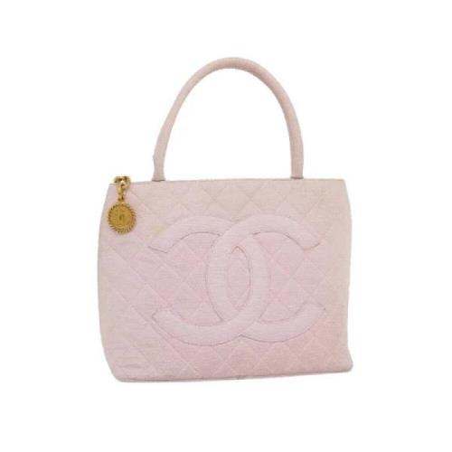 Pre-owned Rosa bomull Chanel Medaillon Boston Bag