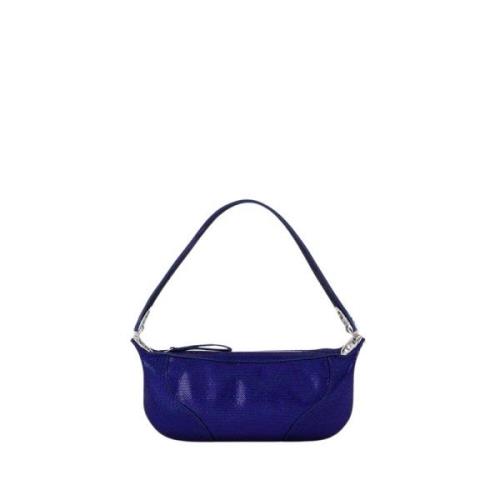 Blå Lær Mini Amira Hobo Bag