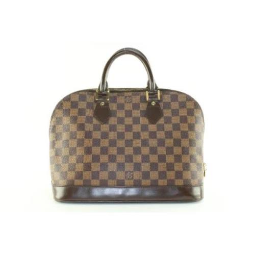 Pre-owned Brunt lerret Louis Vuitton veske