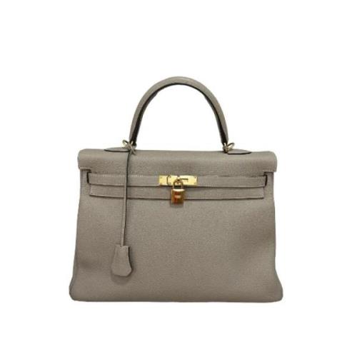 Pre-owned Hermès Kelly i grått skinn