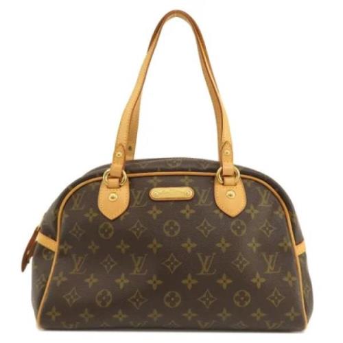 Pre-owned Brunt lerret Louis Vuitton skuldervesker