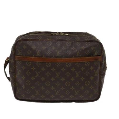 Pre-owned Brunt lerret Louis Vuitton Reporter