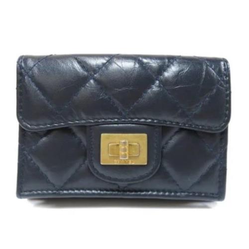 Pre-owned Navy Leather Chanel lommebok