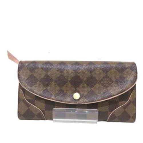 Pre-owned Brunt stoff Louis Vuitton lommebok
