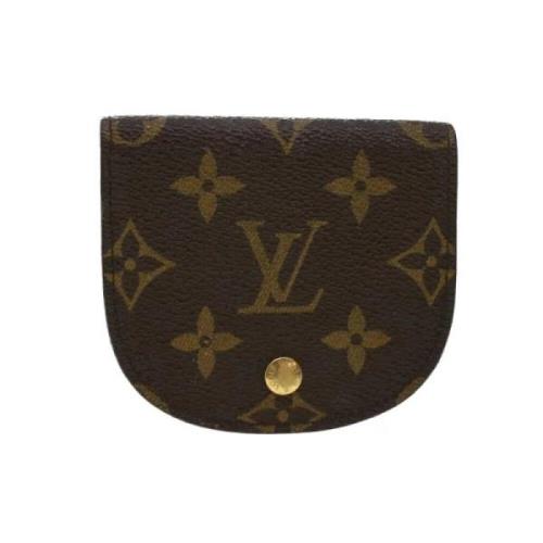 Pre-owned Brunt lerret Louis Vuitton lommebok